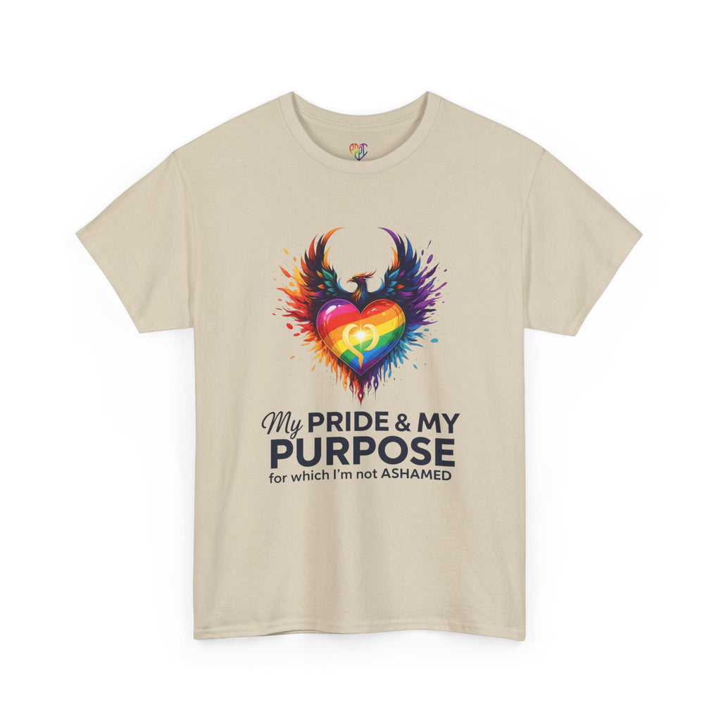 My Pride & My Purpose™ Phoenix Heart Heavy Cotton T-Shirt | LGBTQ+ Pride