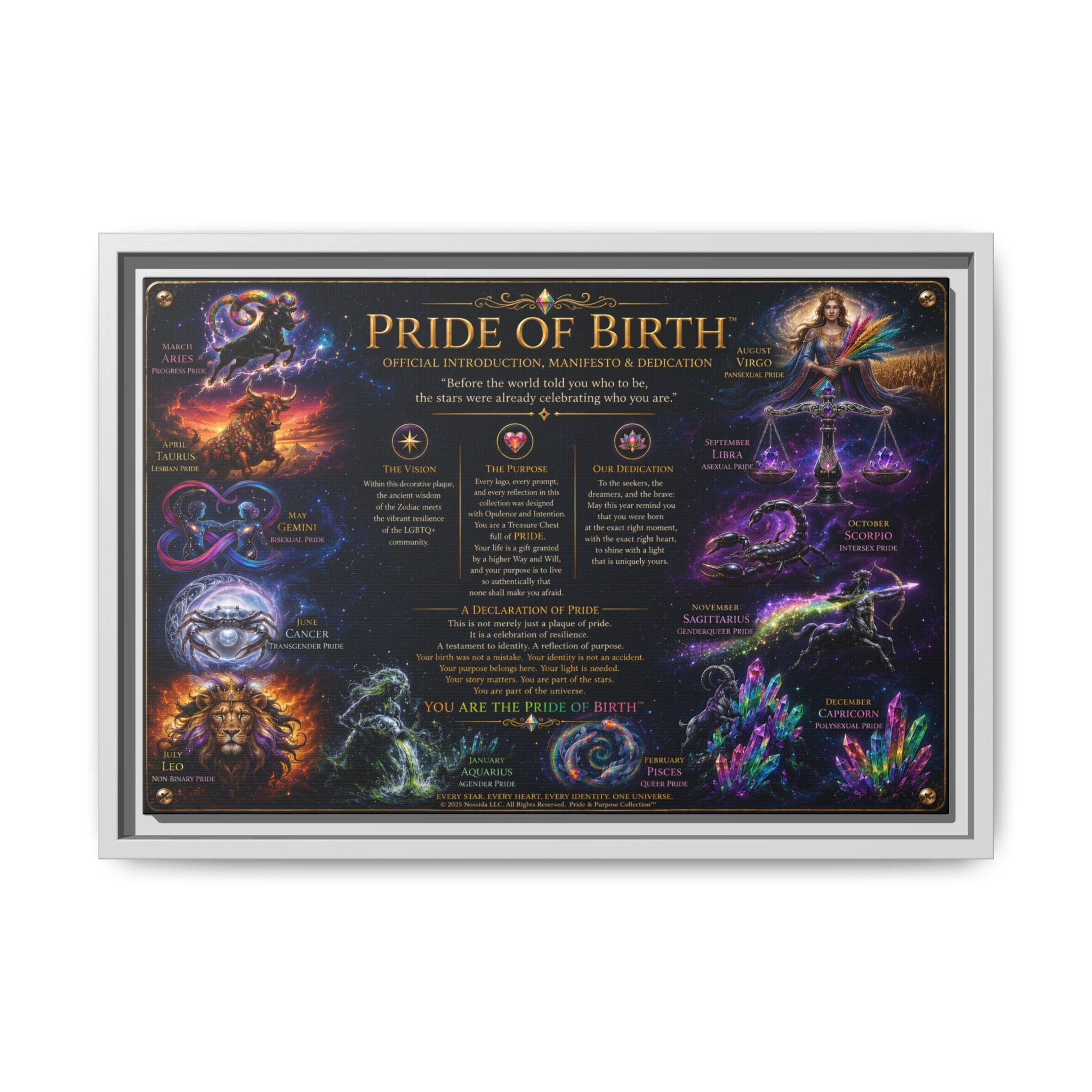 "Pride of Birth™ – Signature Legacy Canvas"™  Matte Canvas Framed Art