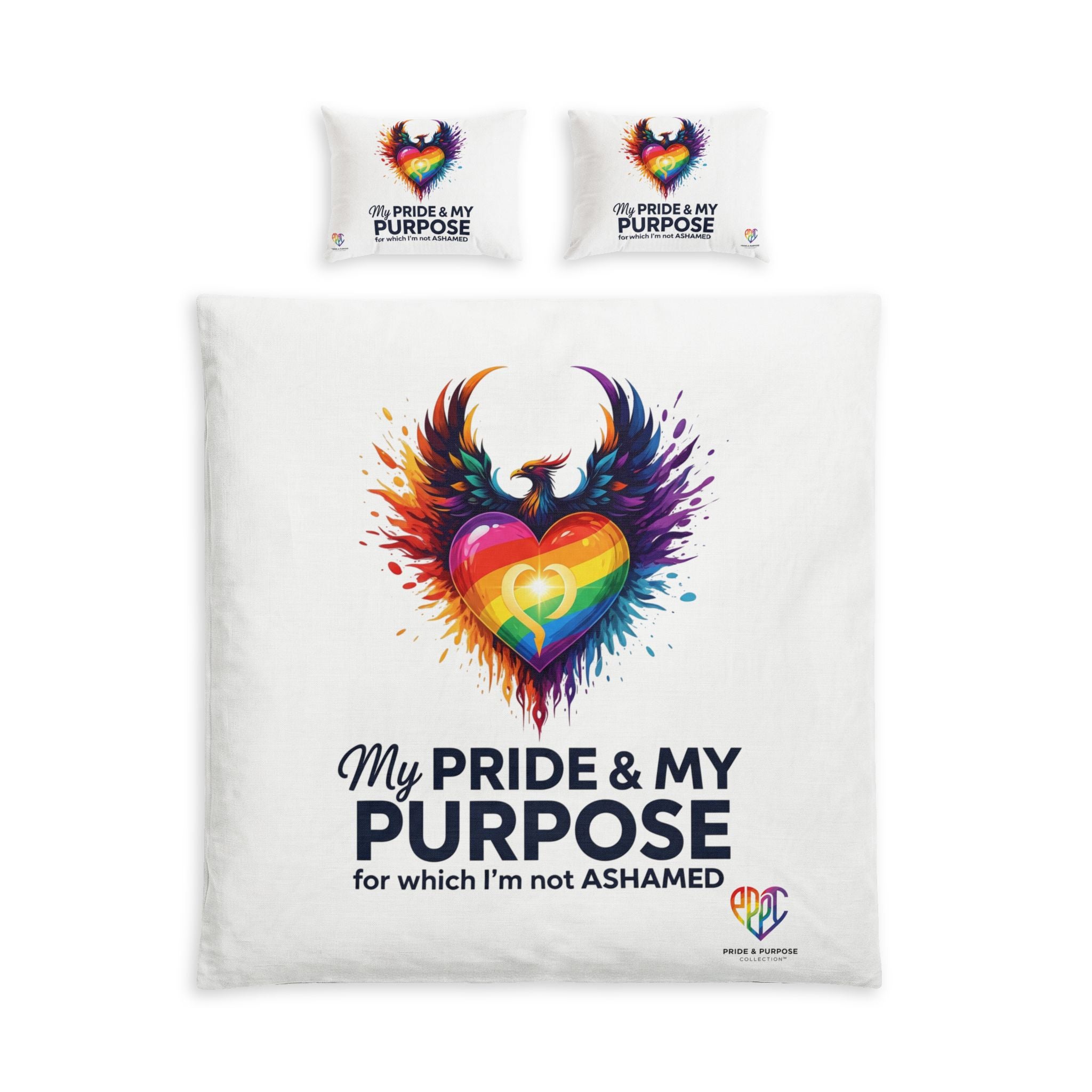My Pride & My Purpose™ Premium Cotton Duvet Cover | LGBTQ+ Pride Bedding