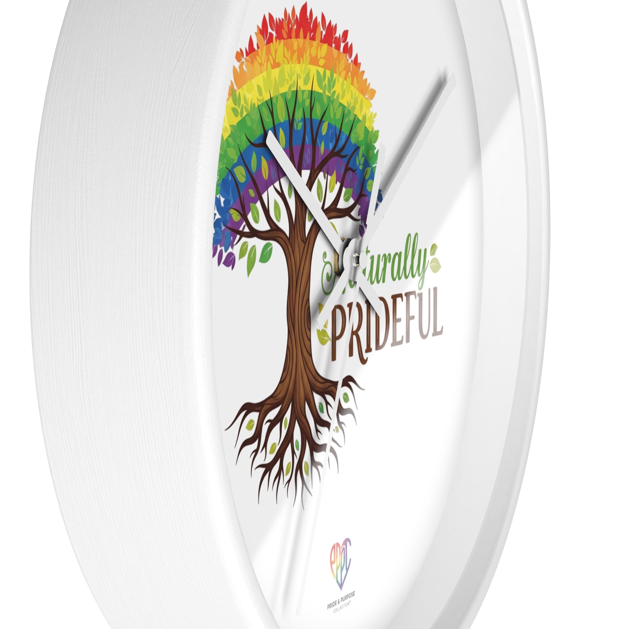 Naturally Prideful™ Rainbow Tree Inspirational Wall Clock