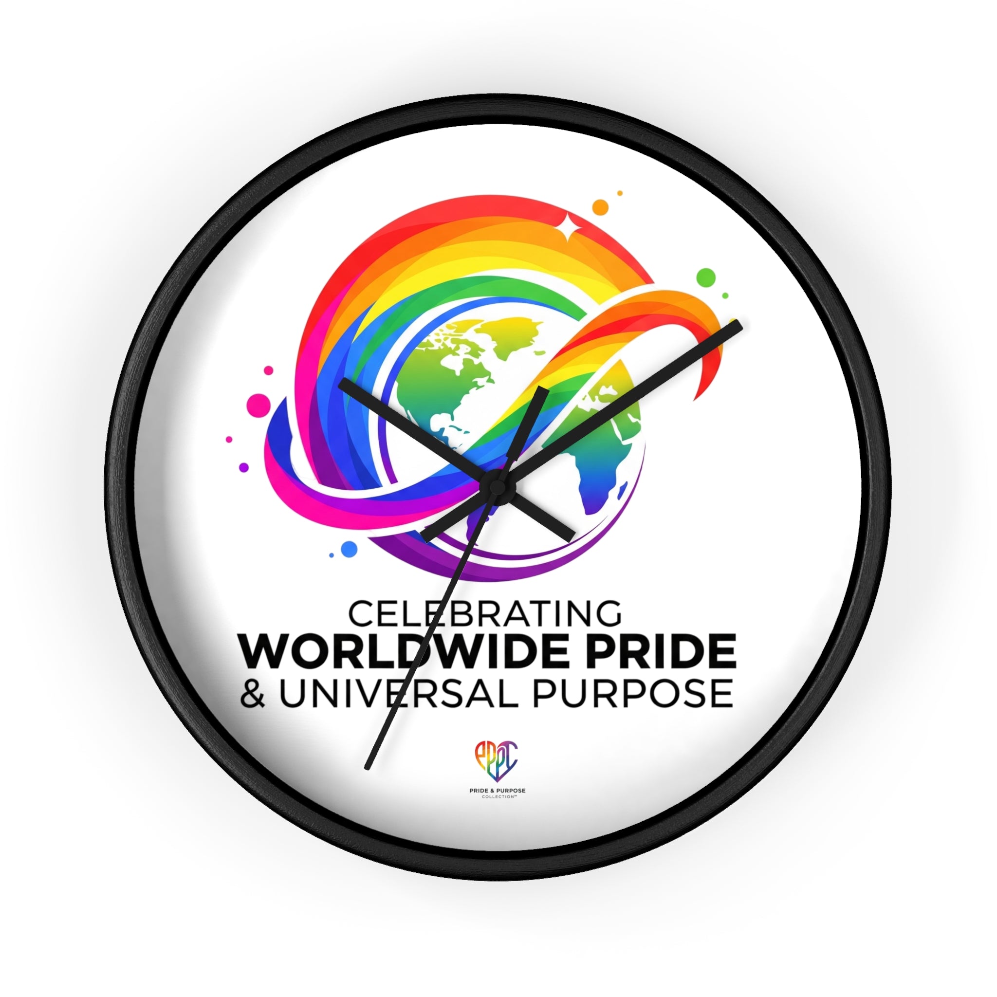 Worldwide Pride™ Rainbow Globe Inspirational Wall Clock | Pride Affirmation