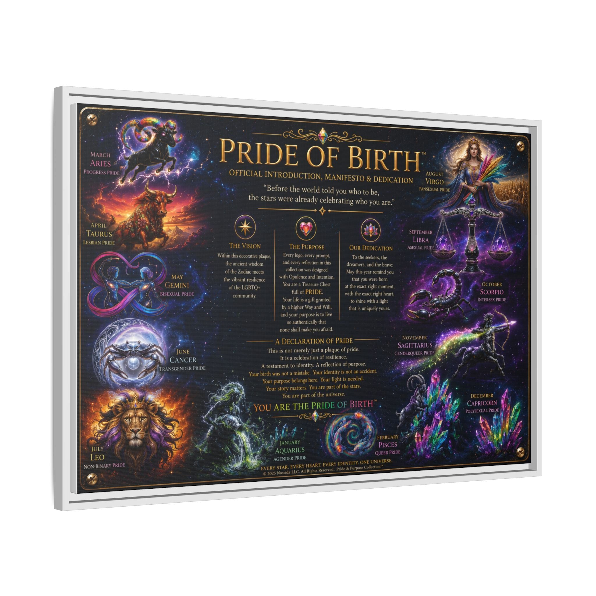 "Pride of Birth™ – Signature Legacy Canvas"™  Matte Canvas Framed Art