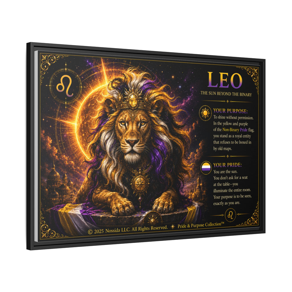 Pride of Birth™ LEO  The Sun Beyond the Binary  Framed Matte Canvas Wall Art