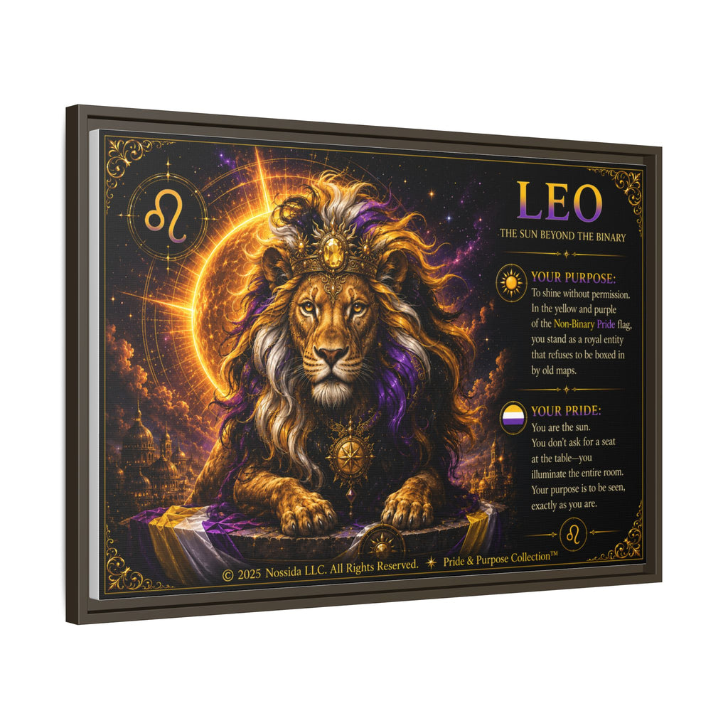 Pride of Birth™ LEO  The Sun Beyond the Binary  Framed Matte Canvas Wall Art