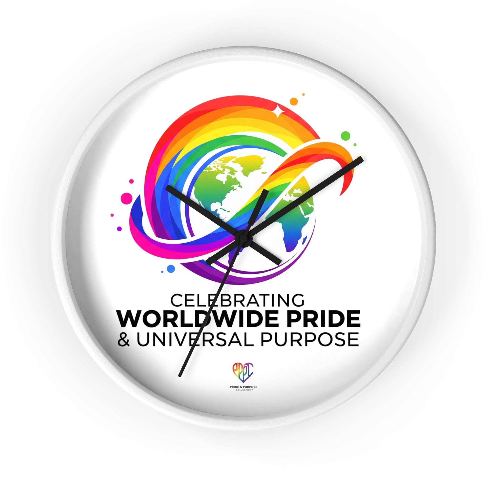 Worldwide Pride™ Rainbow Globe Inspirational Wall Clock | Pride Affirmation