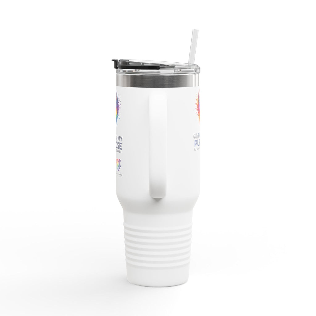 My Pride & My Purpose™ 40oz Insulated Travel Mug with Handle | LGBTQ+ Pride