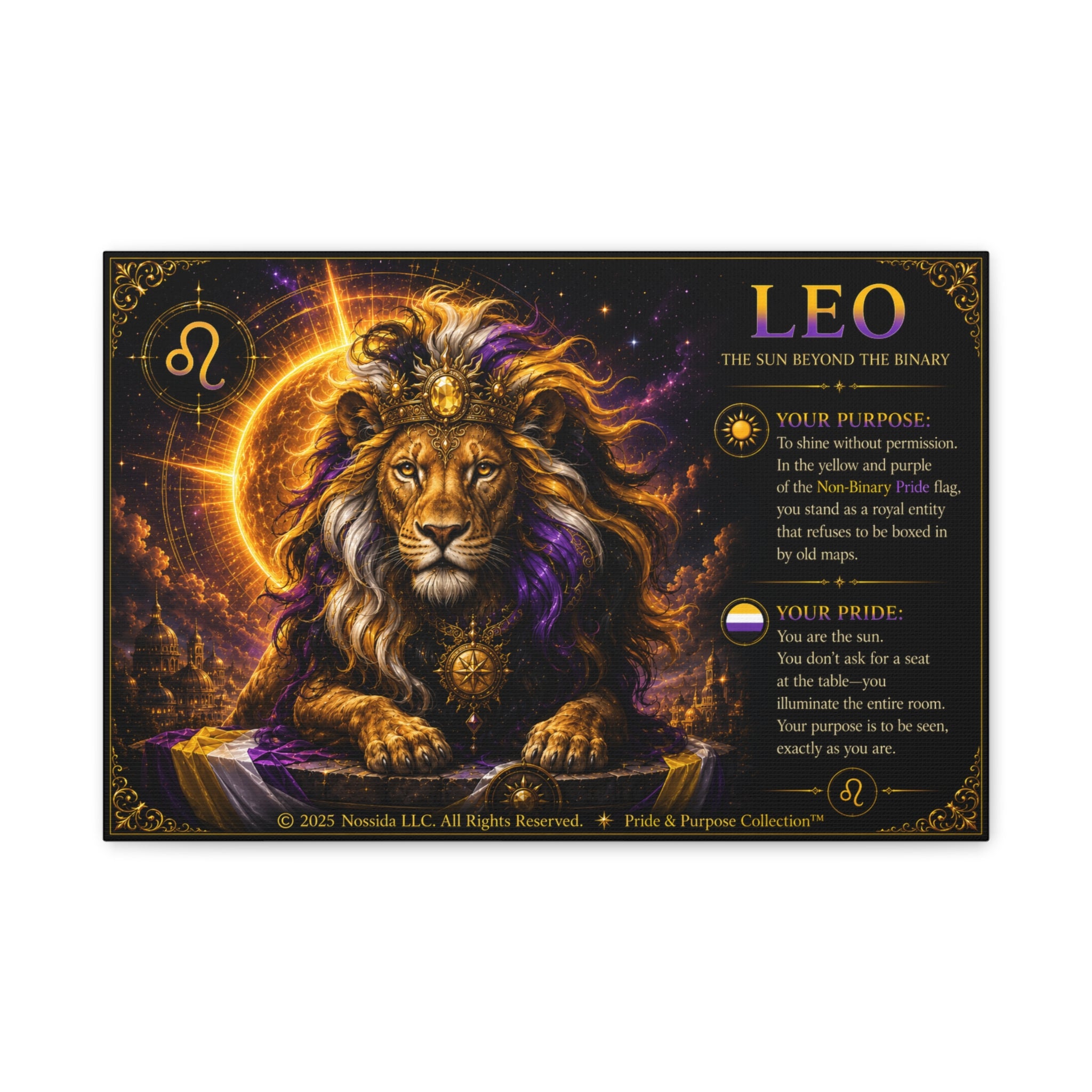 Pride of Birth™ LEO  The Sun Beyond the Binary Matte Canvas Print Wall Art