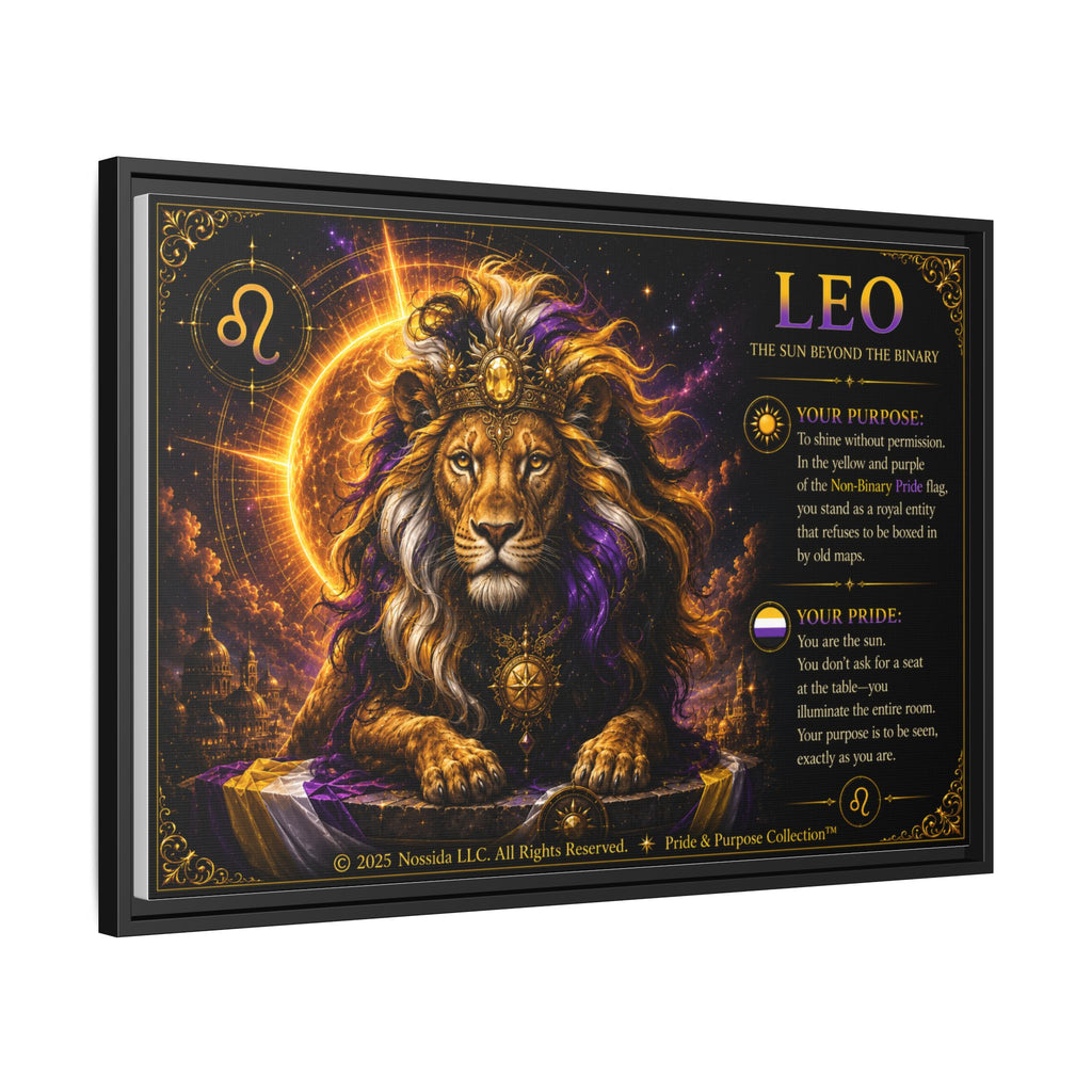 Pride of Birth™ LEO  The Sun Beyond the Binary  Framed Matte Canvas Wall Art