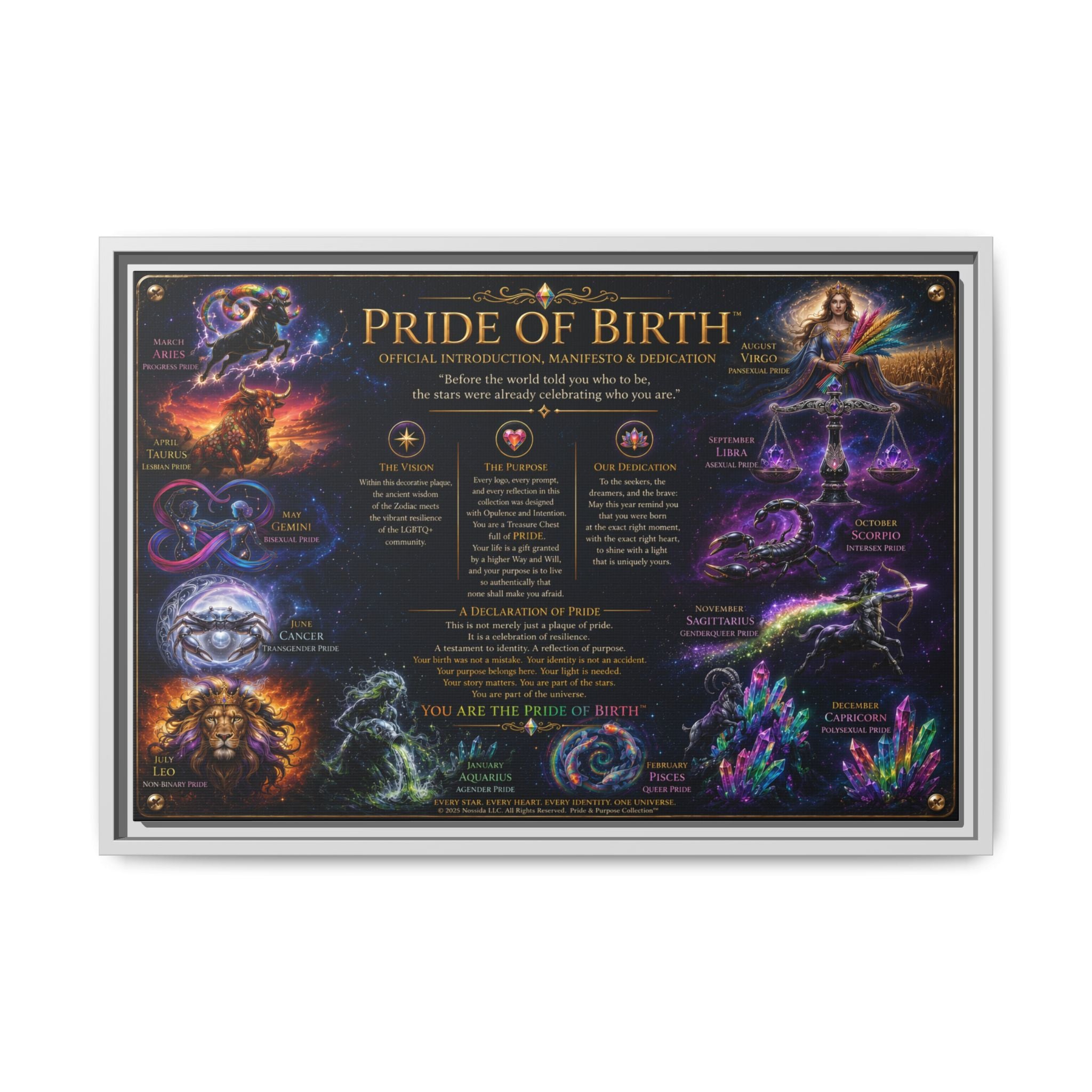 "Pride of Birth™ – Signature Legacy Canvas"™  Matte Canvas Framed Art