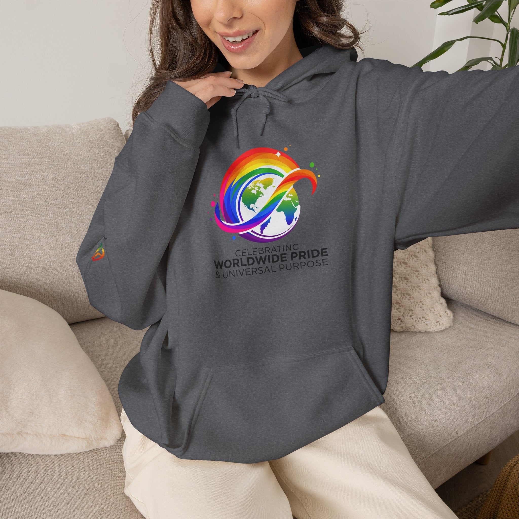 Celebrating Worldwide Pride & Universal Purpose™ Heavy Blend Hoodie | Pride Affirmation