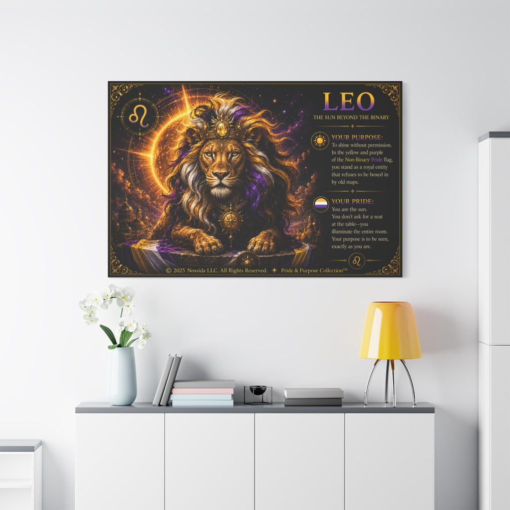 Pride of Birth™ LEO  The Sun Beyond the Binary Matte Canvas Print Wall Art