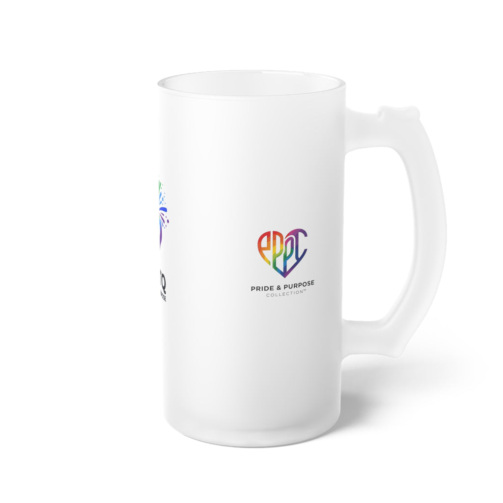 LGBTQ Pride and Purpose™ Frosted Glass Beer Mug | LGBTQ+ Drinkware