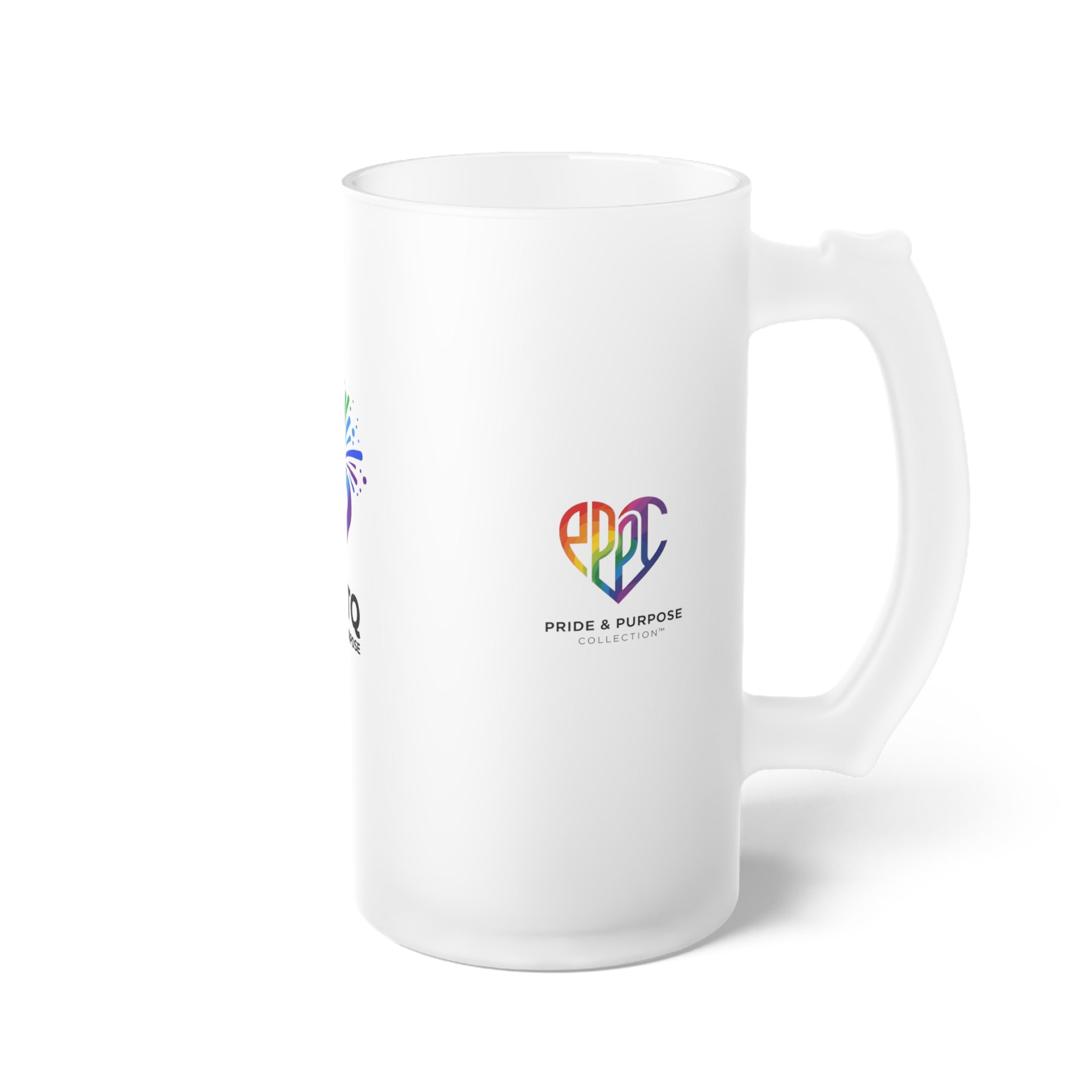 LGBTQ Pride and Purpose™ Frosted Glass Beer Mug | LGBTQ+ Drinkware