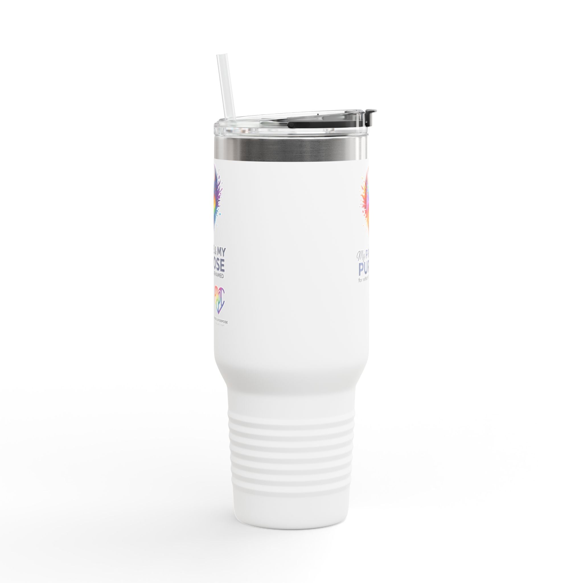 My Pride & My Purpose™ 40oz Insulated Travel Mug with Handle | LGBTQ+ Pride