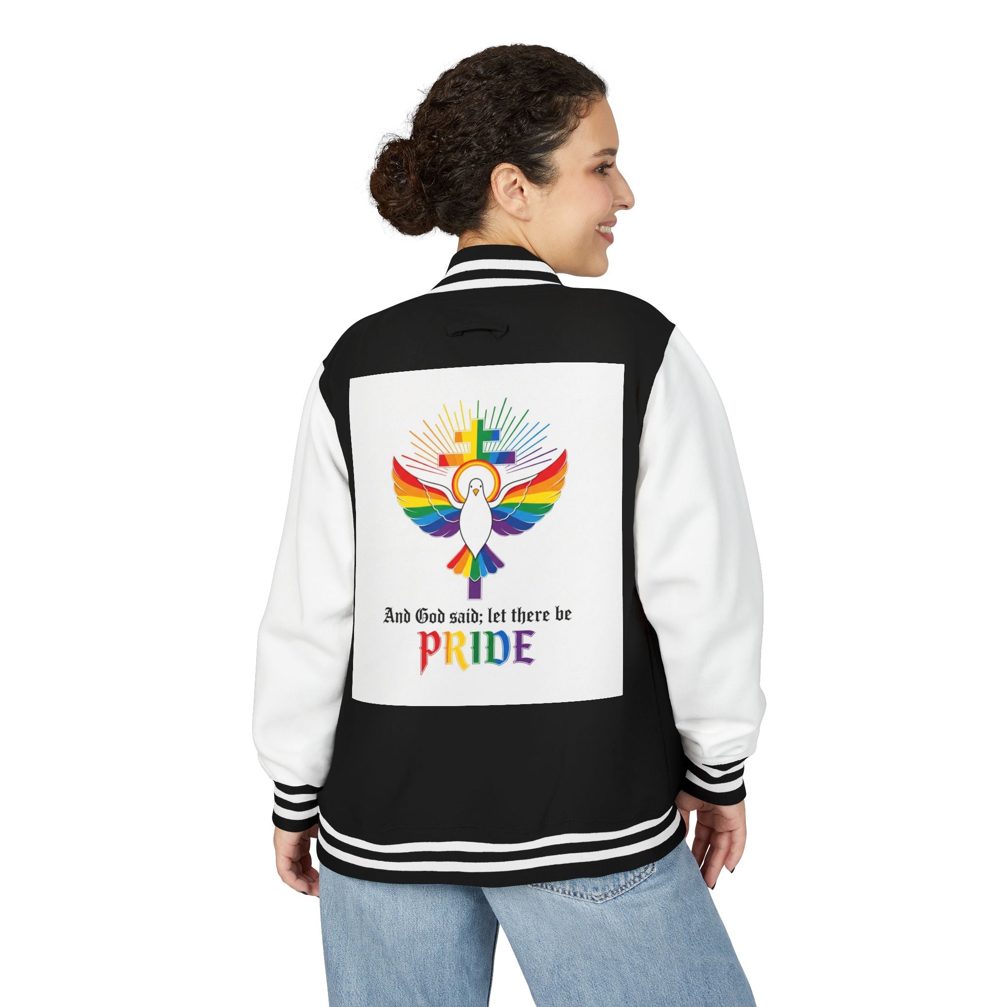 And God Said; Let There Be Pride™ Premium Letterman Jacket | LGBTQ+ Faith Apparel