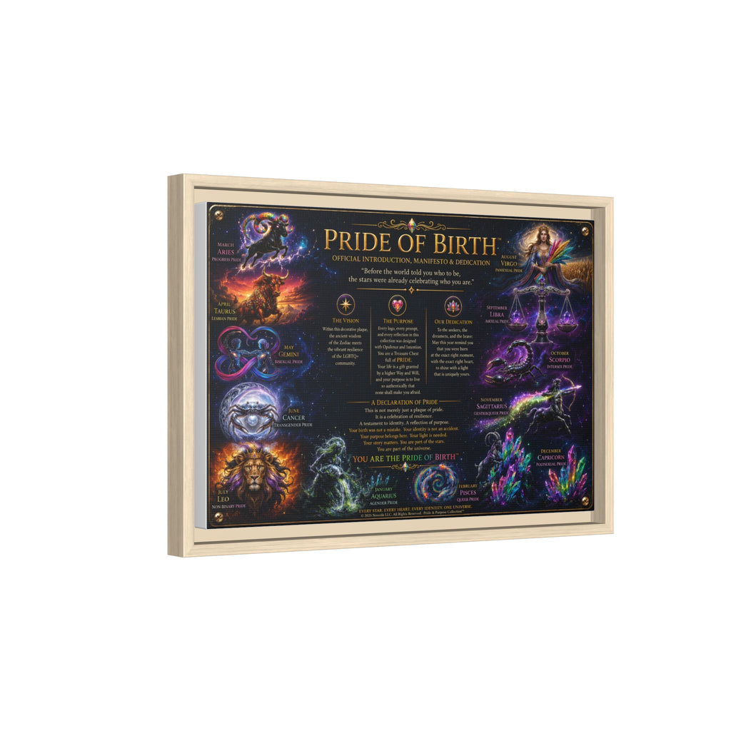 "Pride of Birth™ – Signature Legacy Canvas"™  Matte Canvas Framed Art