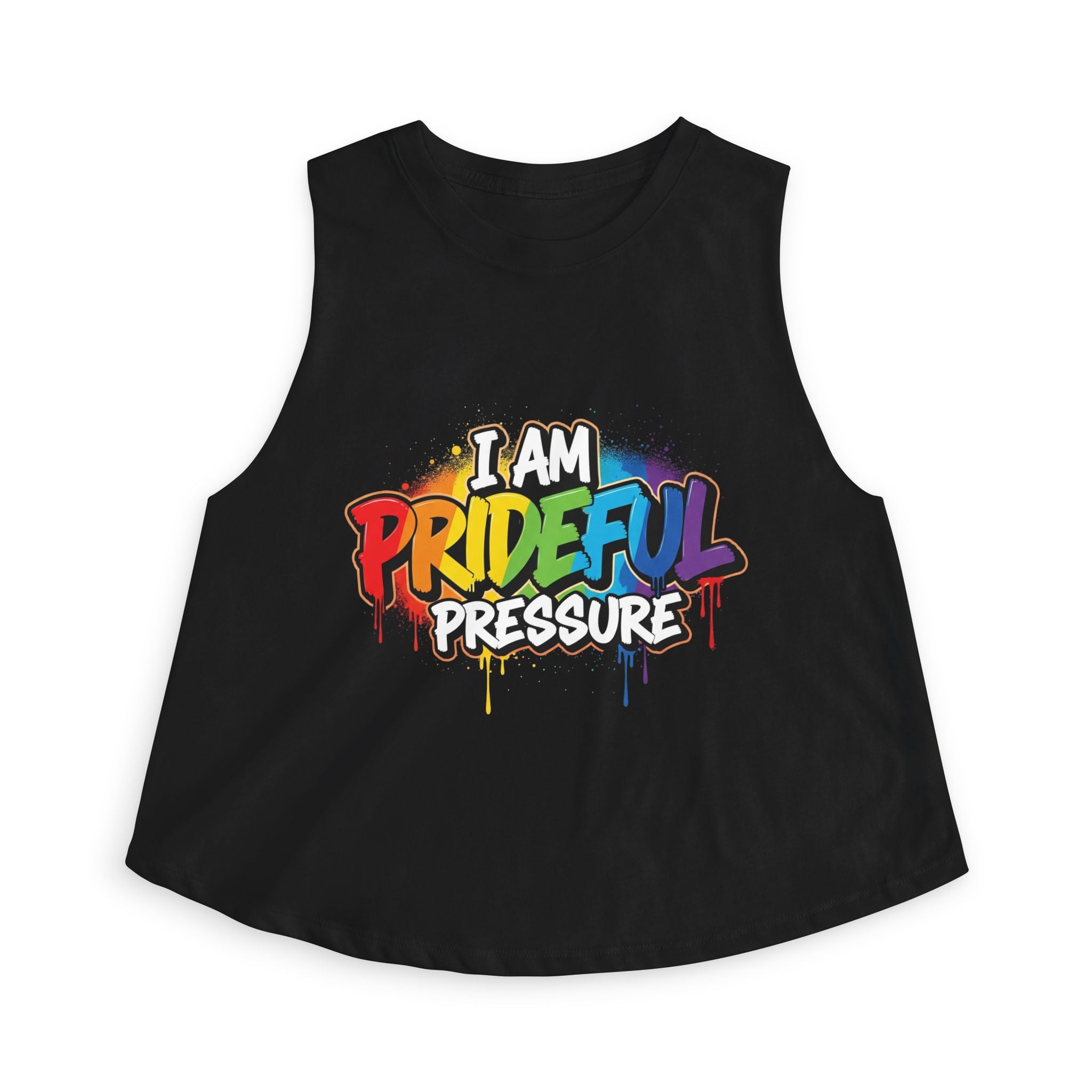 I Am Prideful Pressure™ Women's Festival Crop Tank | LGBTQ+ Pride Apparel