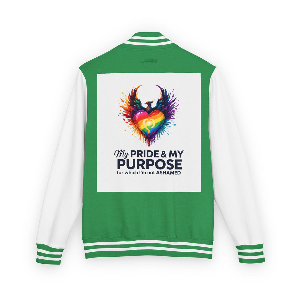 My Pride & My Purpose™ Premium Varsity Jacket | LGBTQ+ Pride Apparel