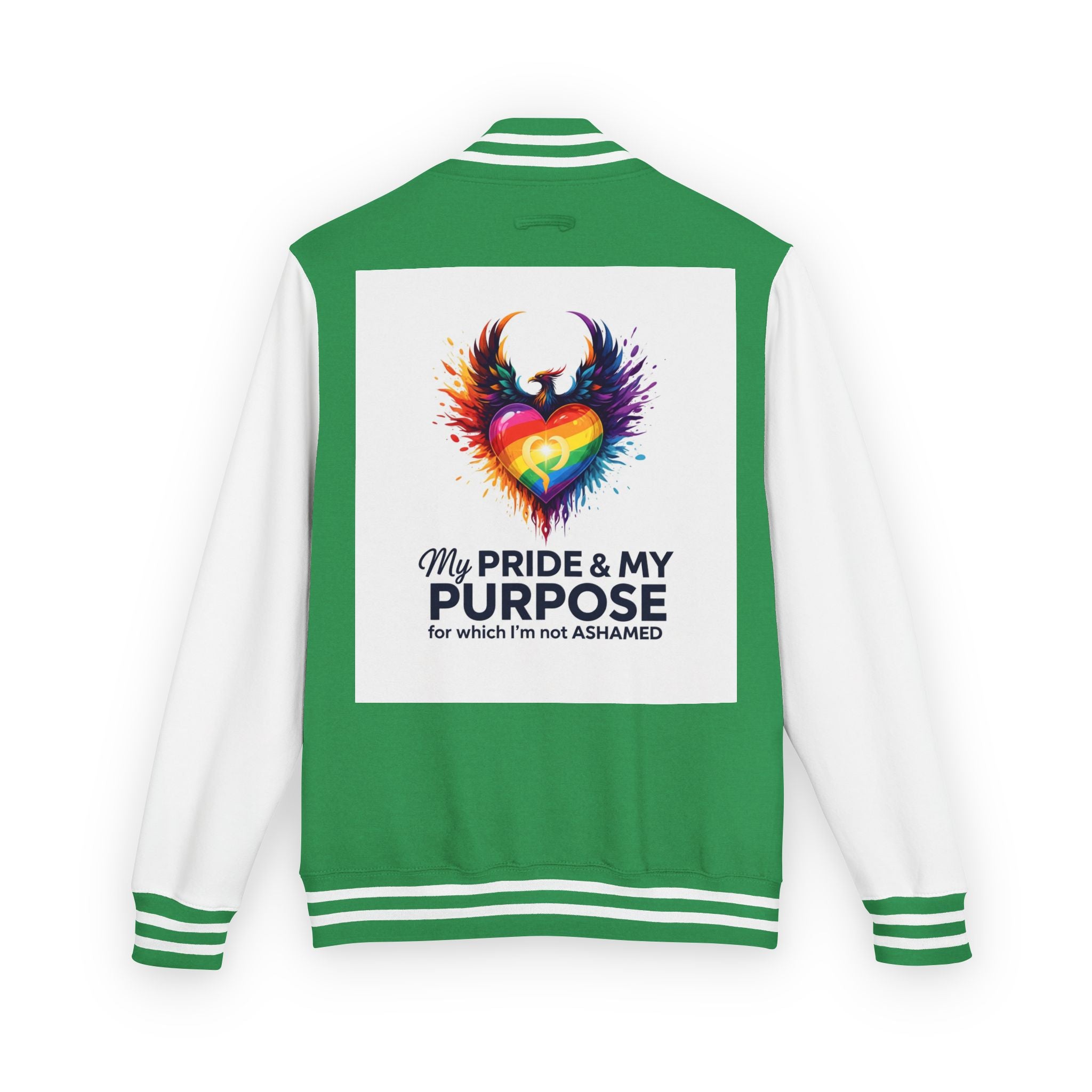 My Pride & My Purpose™ Premium Varsity Jacket | LGBTQ+ Pride Apparel