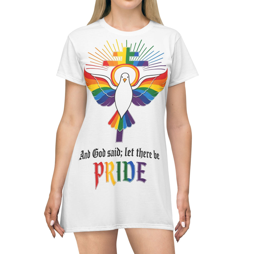 And God Said; Let There Be Pride™ Premium T-Shirt Dress | LGBTQ+ Faith Apparel