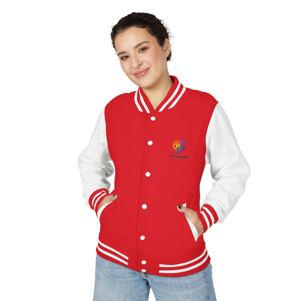 My Pride & My Purpose™ Premium Varsity Jacket | LGBTQ+ Pride Apparel