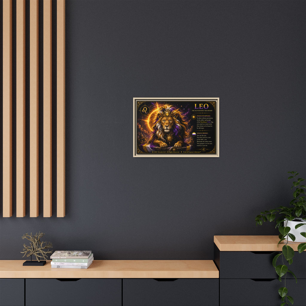 Pride of Birth™ LEO  The Sun Beyond the Binary  Framed Matte Canvas Wall Art