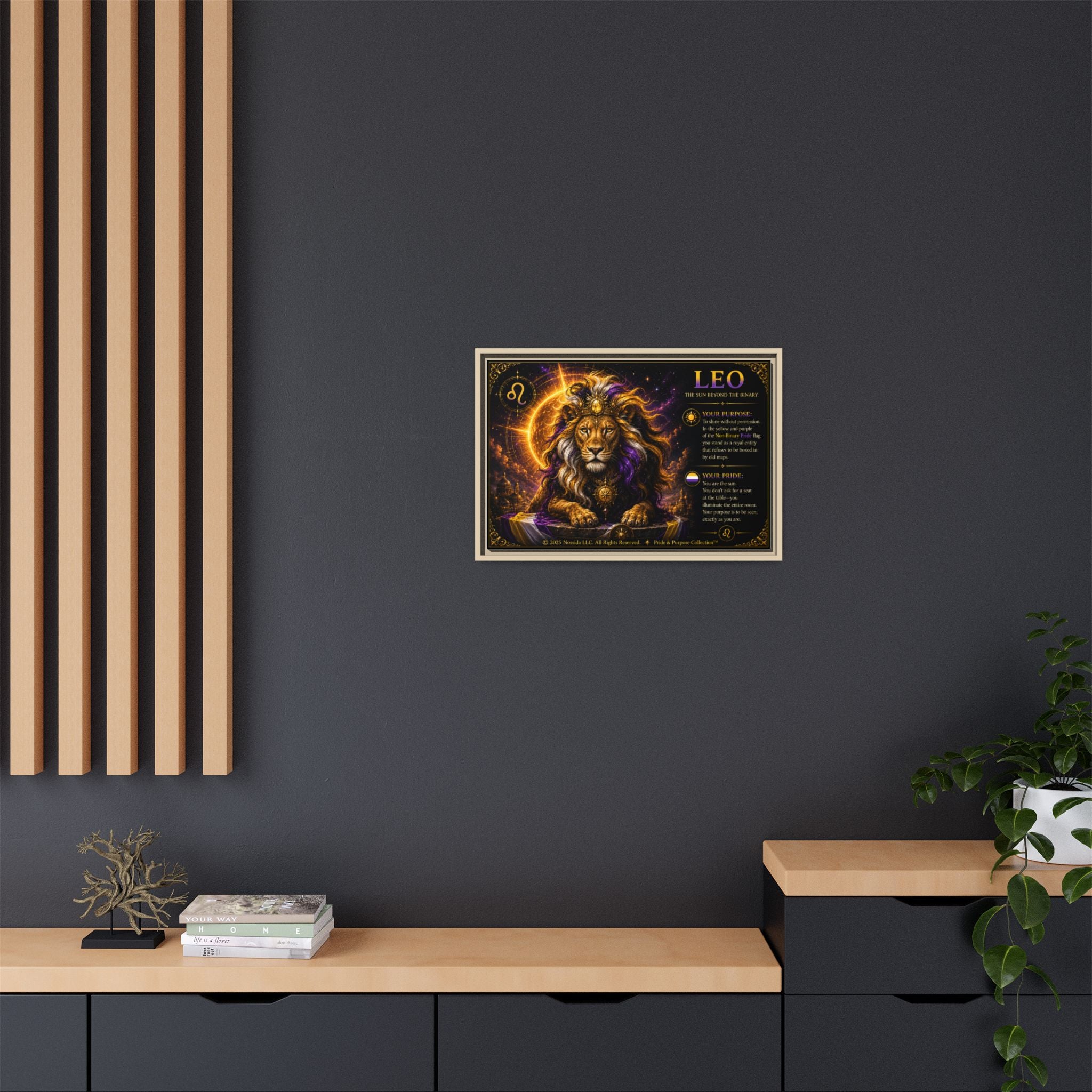Pride of Birth™ LEO  The Sun Beyond the Binary  Framed Matte Canvas Wall Art