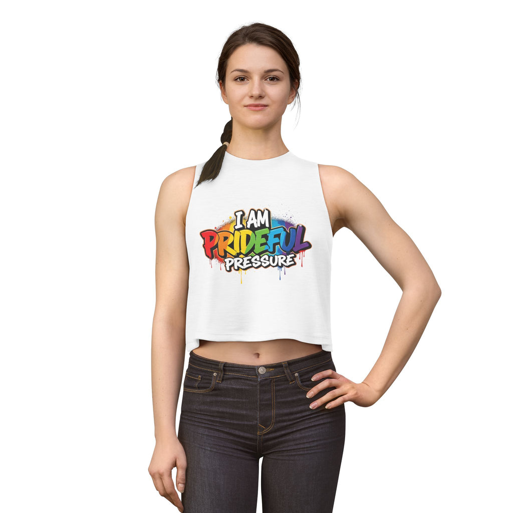 I Am Prideful Pressure™ Women's Festival Crop Tank | LGBTQ+ Pride Apparel