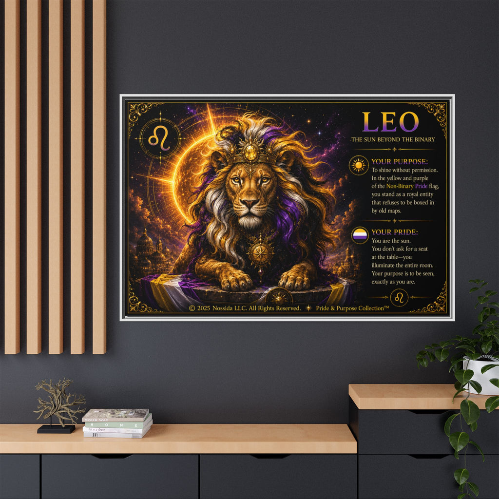 Pride of Birth™ LEO  The Sun Beyond the Binary  Framed Matte Canvas Wall Art
