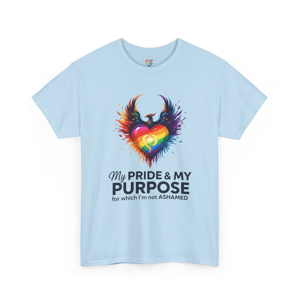 My Pride & My Purpose™ Phoenix Heart Heavy Cotton T-Shirt | LGBTQ+ Pride
