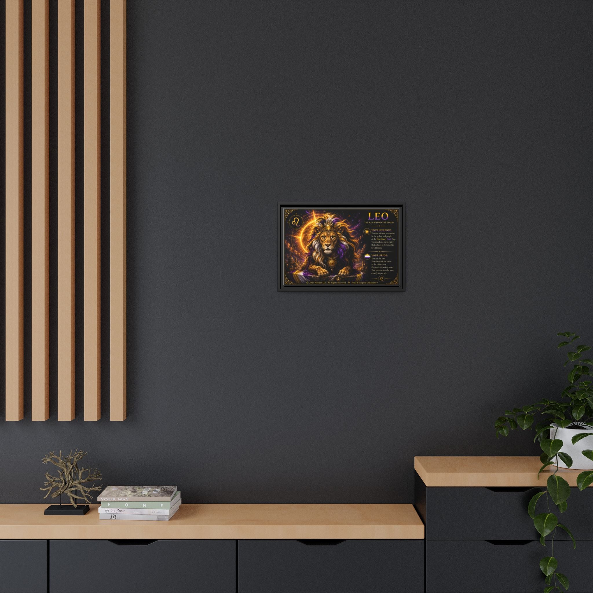 Pride of Birth™ LEO  The Sun Beyond the Binary  Framed Matte Canvas Wall Art