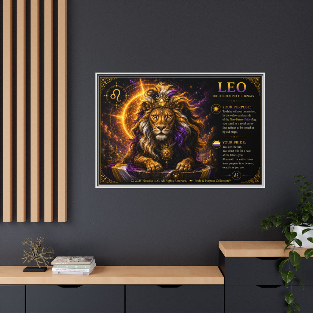 Pride of Birth™ LEO  The Sun Beyond the Binary  Framed Matte Canvas Wall Art