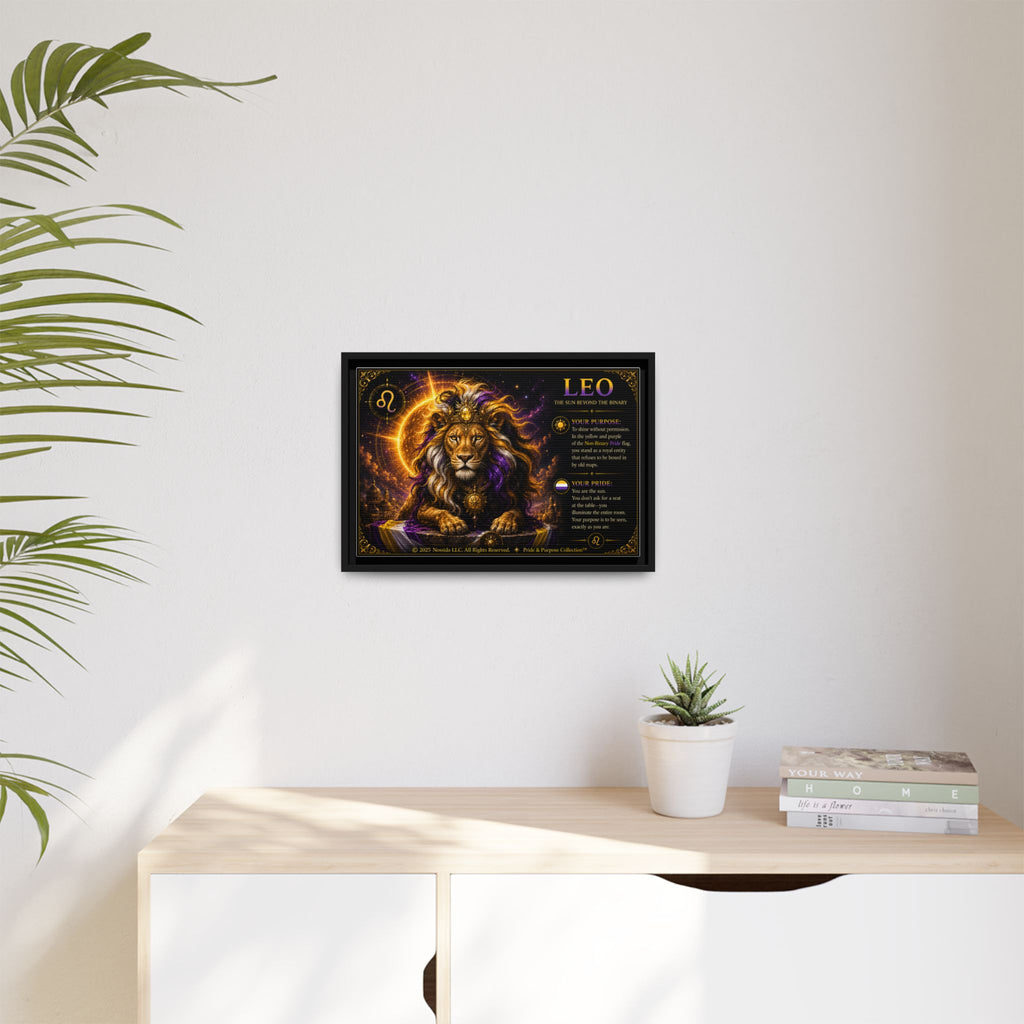 Pride of Birth™ LEO  The Sun Beyond the Binary  Framed Matte Canvas Wall Art