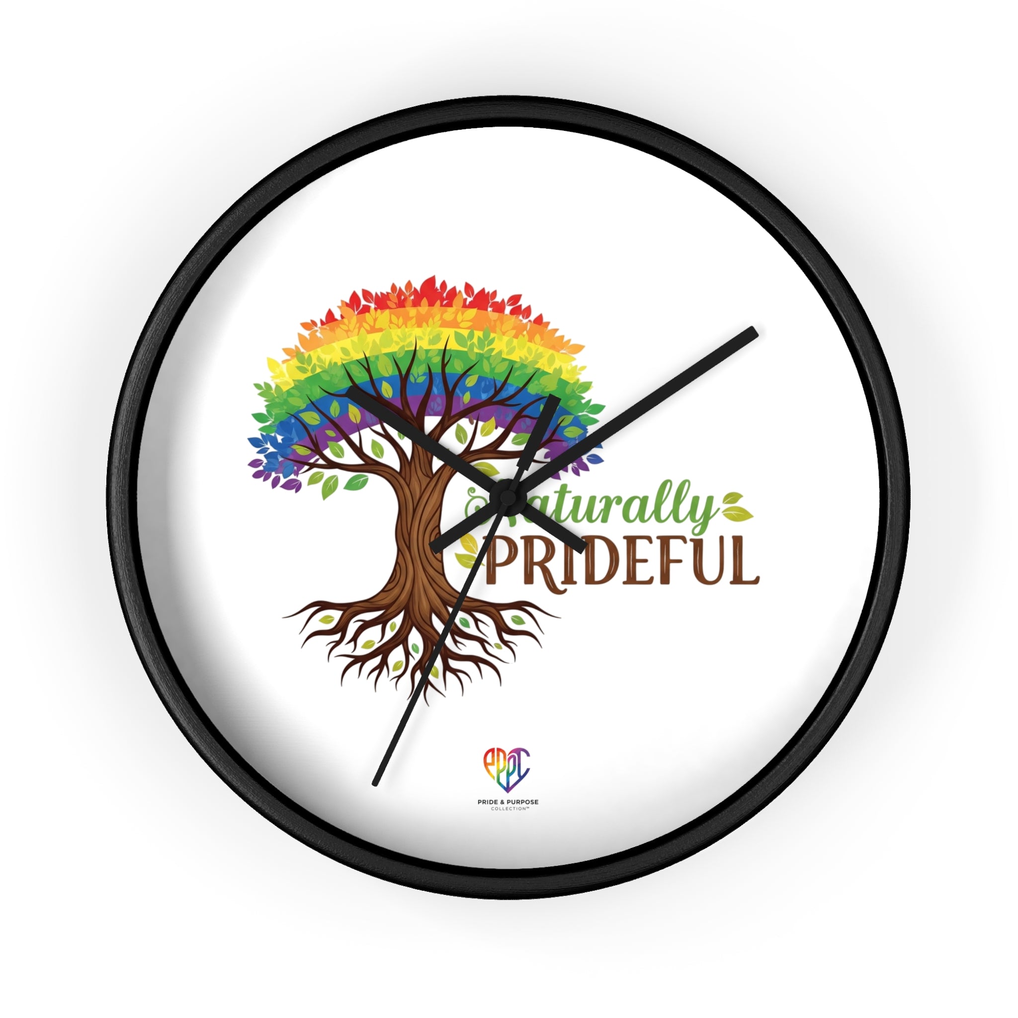 Naturally Prideful™ Rainbow Tree Inspirational Wall Clock