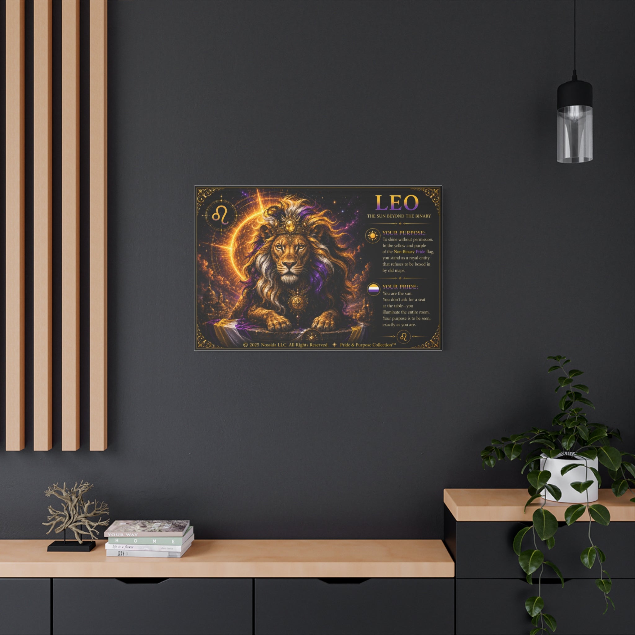 Pride of Birth™ LEO  The Sun Beyond the Binary Matte Canvas Print Wall Art