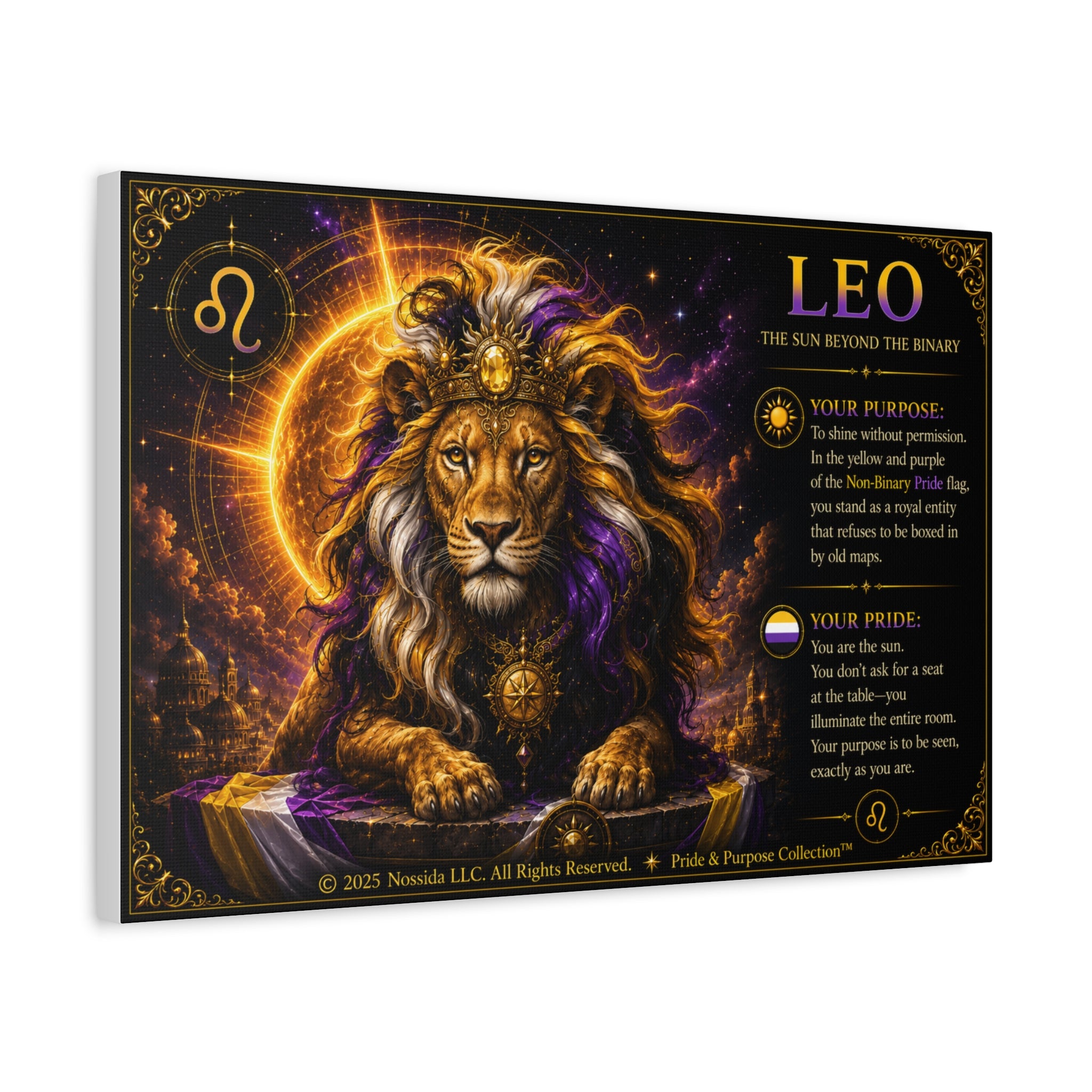 Pride of Birth™ LEO  The Sun Beyond the Binary Matte Canvas Print Wall Art