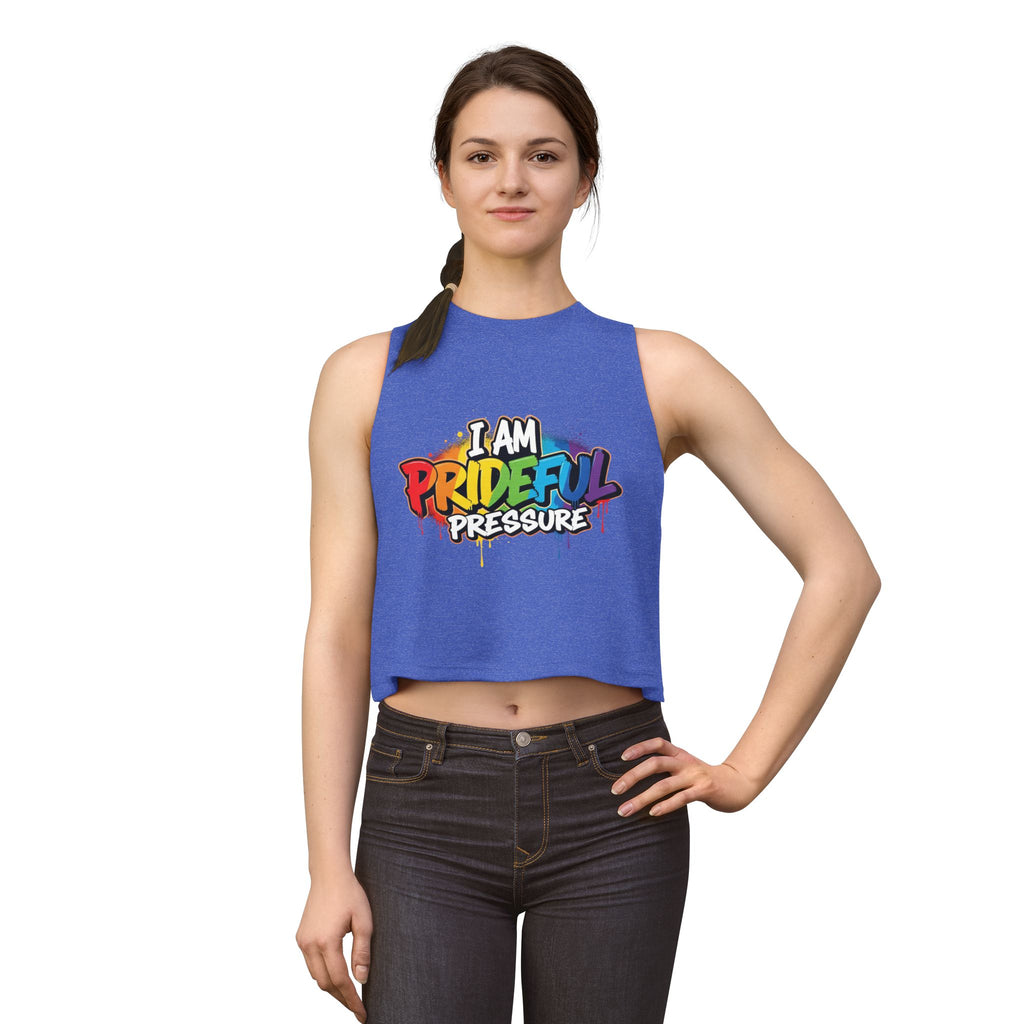 I Am Prideful Pressure™ Women's Festival Crop Tank | LGBTQ+ Pride Apparel