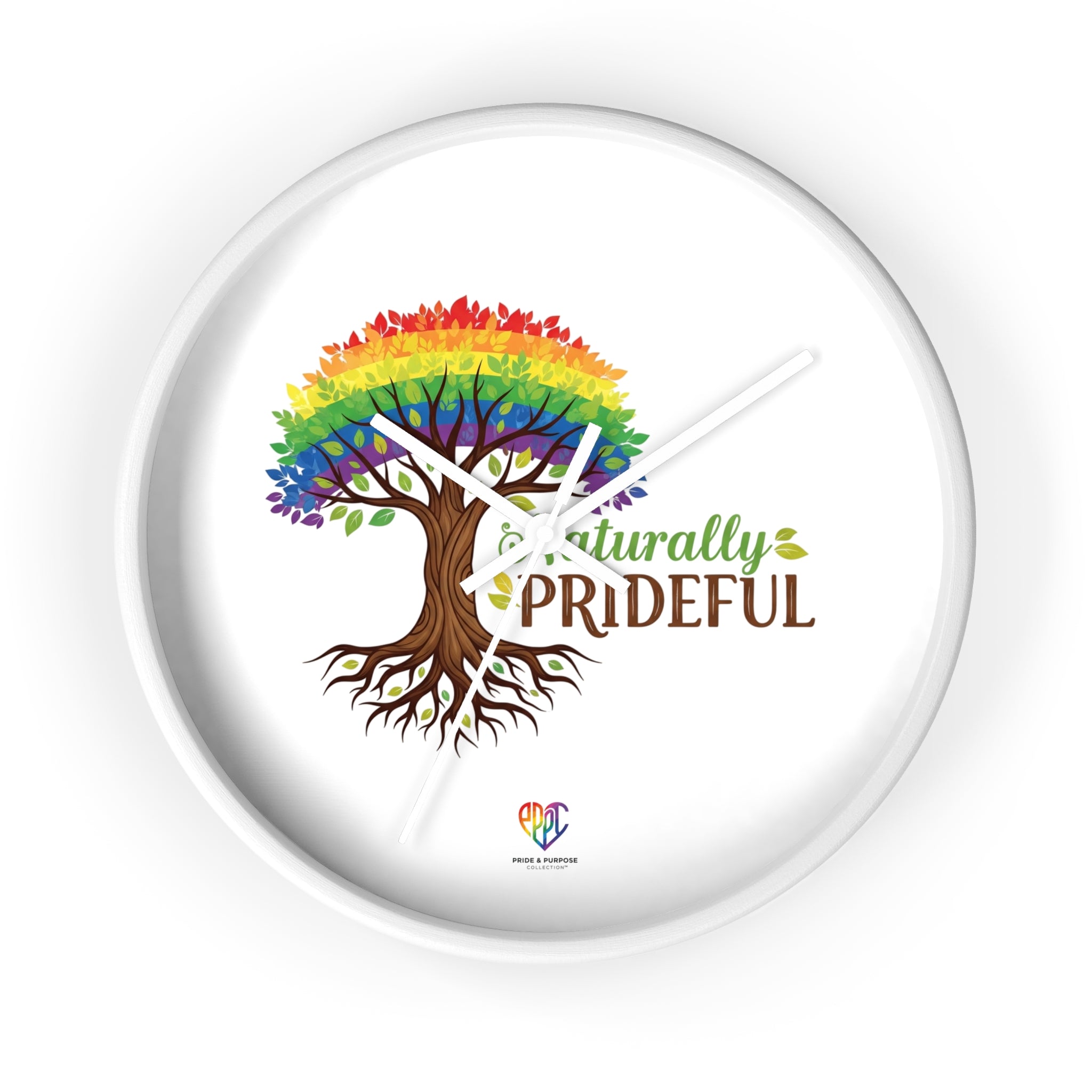 Naturally Prideful™ Rainbow Tree Inspirational Wall Clock