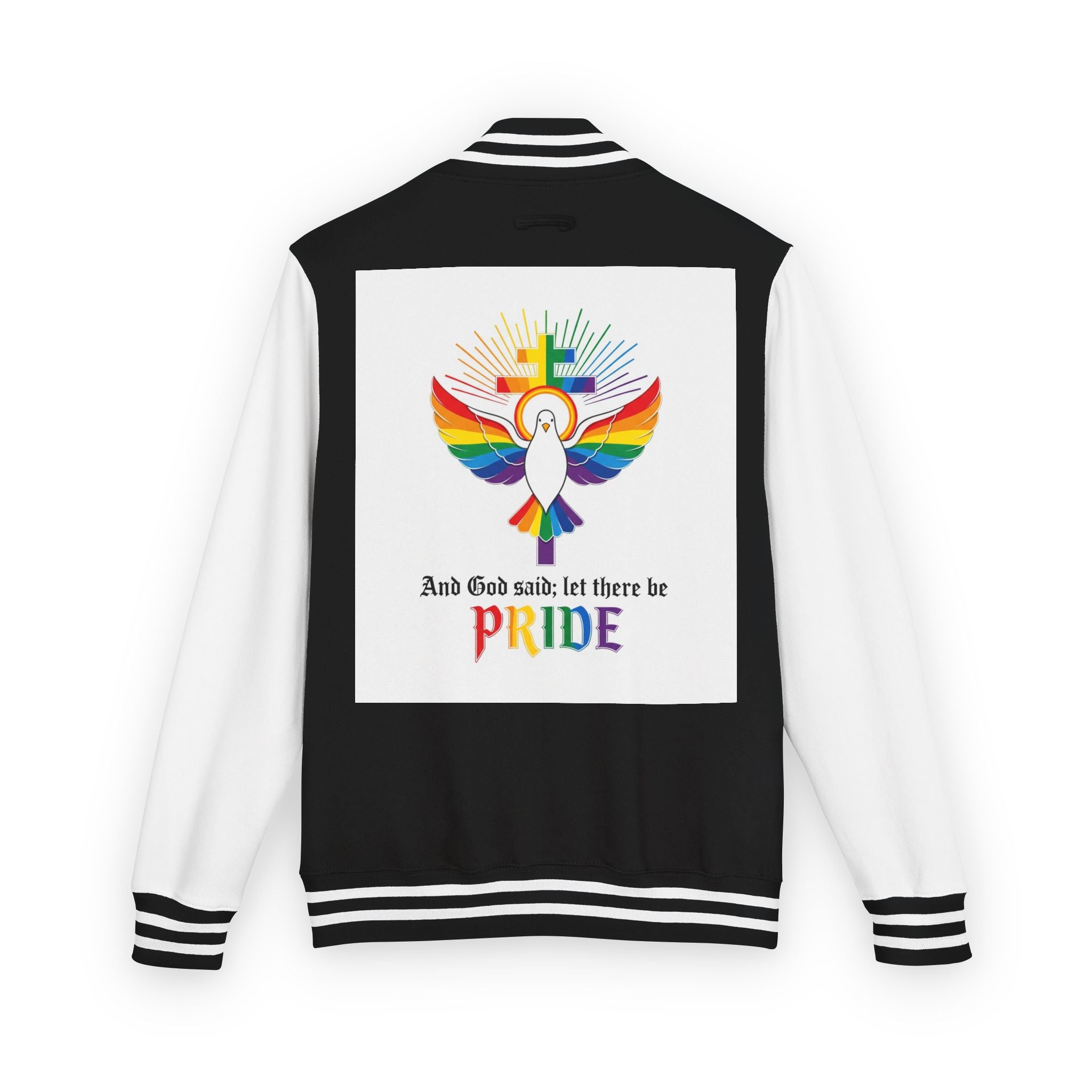 And God Said; Let There Be Pride™ Premium Letterman Jacket | LGBTQ+ Faith Apparel