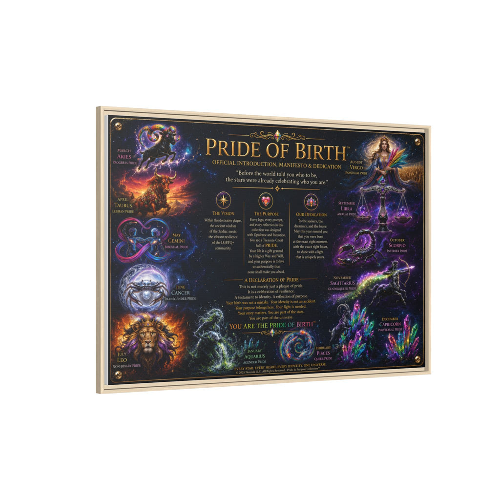 "Pride of Birth™ – Signature Legacy Canvas"™  Matte Canvas Framed Art