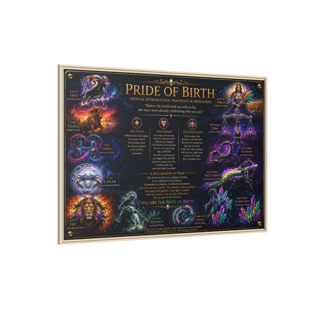 "Pride of Birth™ – Signature Legacy Canvas"™  Matte Canvas Framed Art
