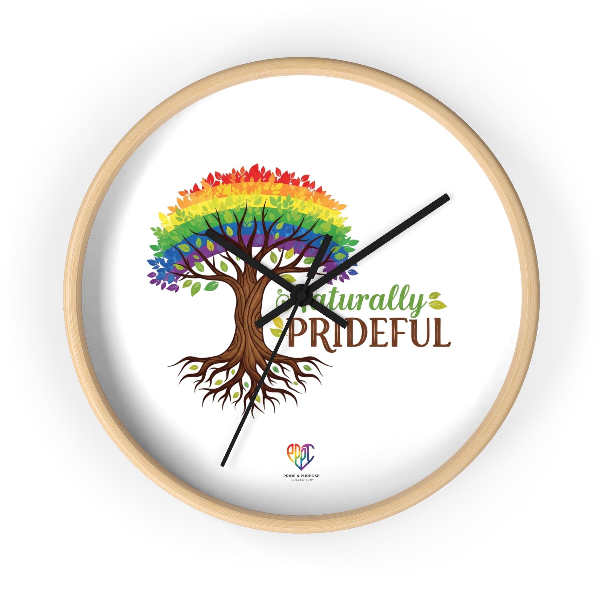 Naturally Prideful™ Rainbow Tree Inspirational Wall Clock