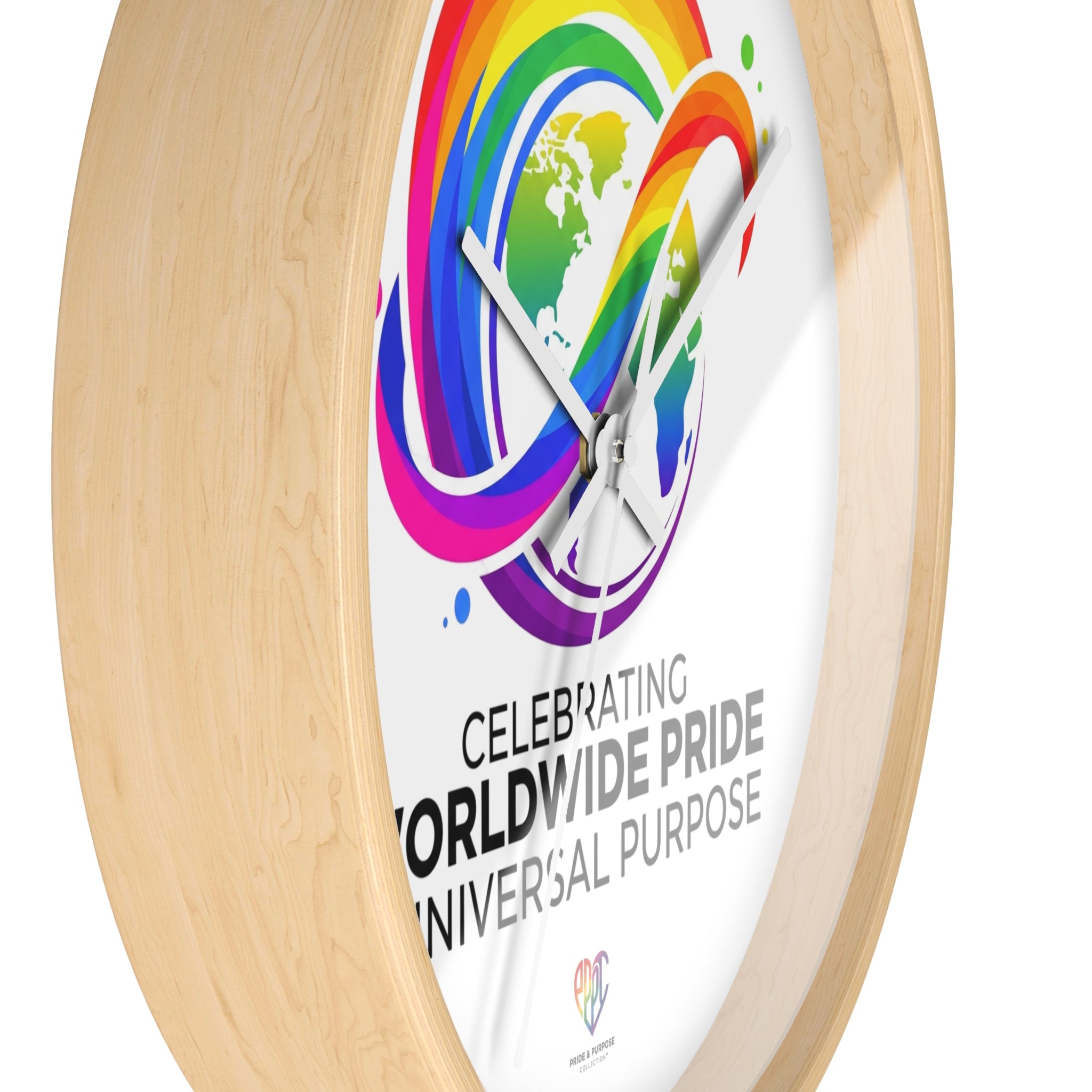 Worldwide Pride™ Rainbow Globe Inspirational Wall Clock | Pride Affirmation